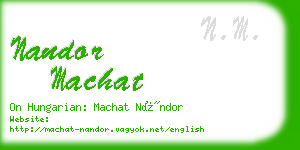 nandor machat business card